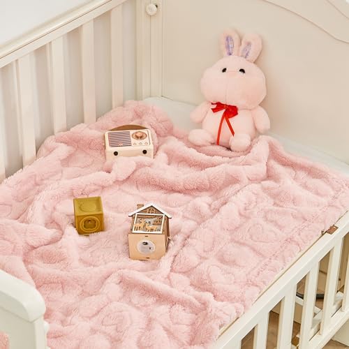 Yurhap Heart Baby Blanket | Soft Plush Fleece for Infants 30"x40"