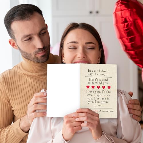 12th Anniversary Card for Husband and Wife - Silk Wedding Gift