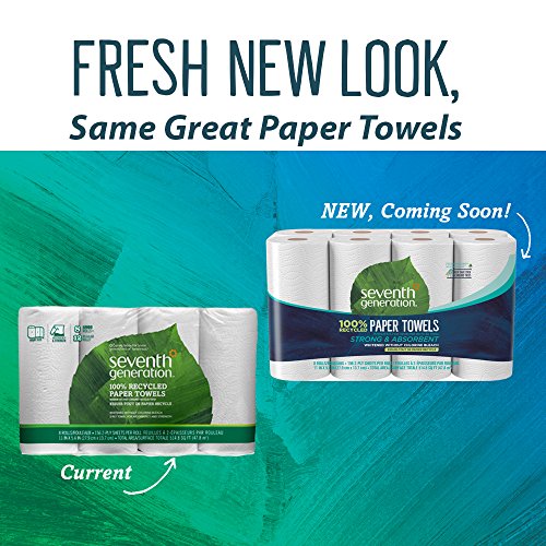 Seventh Generation 100% Recycled Paper Towels, 2-Ply, 8 Count (Pack of 4)