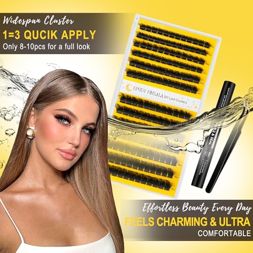 EPUDY FIHSALA 200D Fluffy Lash Clusters 10-18mm D Curl Wispy Extension Kit
