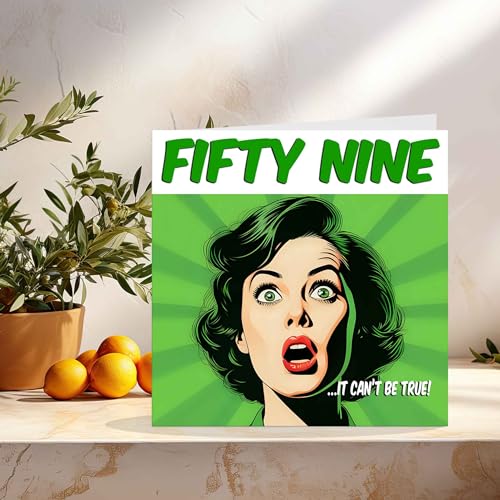 Funny 59th Birthday Card for Women - Comic Style 59 Years Old