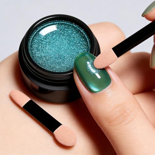 Chrome Nail Powder Mirror Effect Sky Blue Metallic Dust Pigment