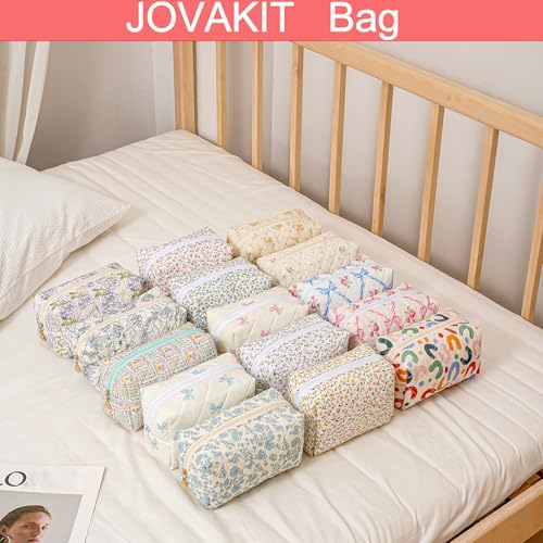 JOVAKIT Square Makeup Bag Floral Coquette Aesthetic Toiletry Travel Pouch