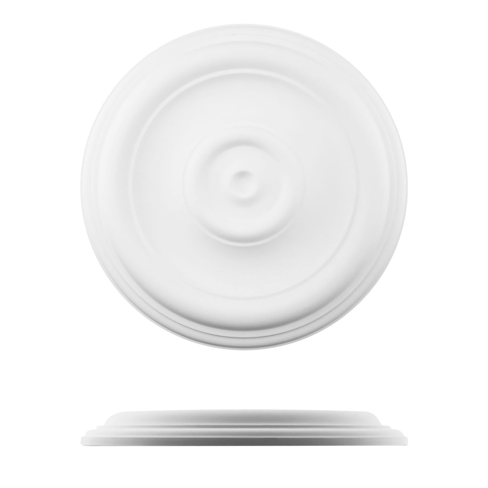 Wealrit White Decorative Ceiling Medallion Round Ceiling Light Medallion for Light Fixtures and Ceiling Fans 12" OD