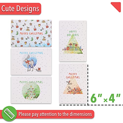 Christmas Greeting Cards Pack of 30 with Envelopes - Holiday & Seasonal Notes