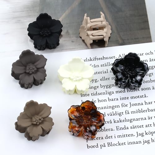 Dizila 70-Piece Mini Flower Hair Claw Clips Neutral Colors