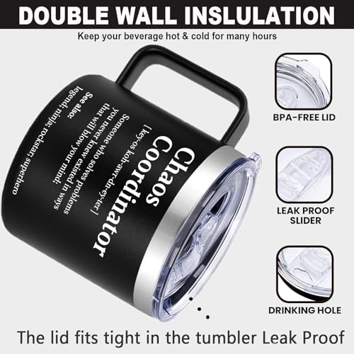 Black 14oz Chaos Coordinator Mug - Funny Boss Coworker Gift