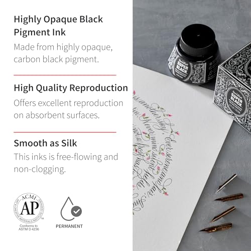Speedball Super Black India Ink, 2-Ounce Waterproof Drawing Ink