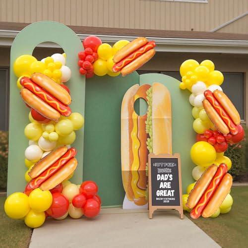 Hot Dog Balloons Set - Fun Foodie Party Decor, A-Orange