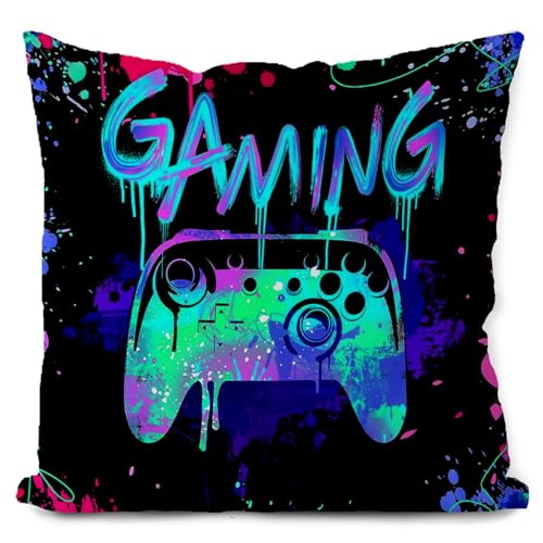 Gamer Room Decor Pillow Cover 18x18 - Blue001 Set of 1