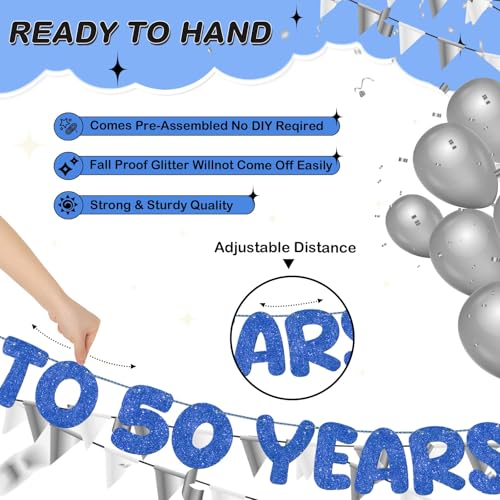 Cheers & Beers to 50 Years Banner - 50th Birthday Party Decor