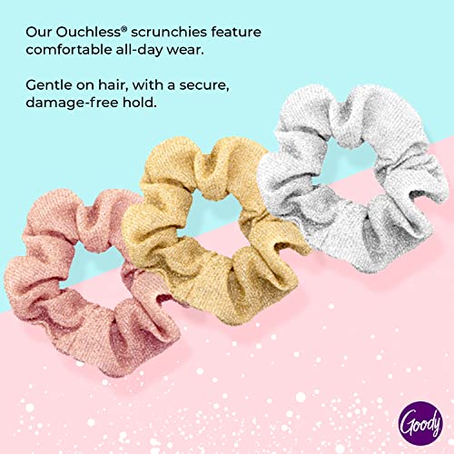 Goody Icy Holiday Scrunchies - 3 Count Shimmering Hair Accessories