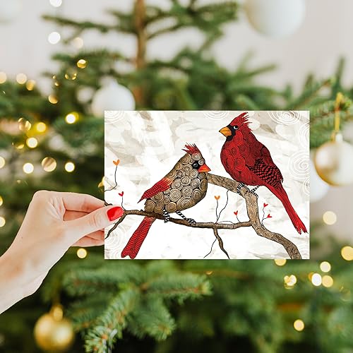 Eco-Friendly Holiday Greeting Card with Envelope - 5x7 Cardinals
