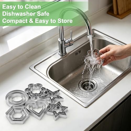 Kukingdom Stainless Steel Cookie Cutter Set - 18 Piece Variety Pack