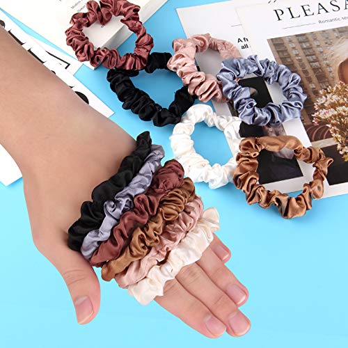 12-Piece Satin Silk Hair Scrunchies Elastic Ponytail Holders for Women