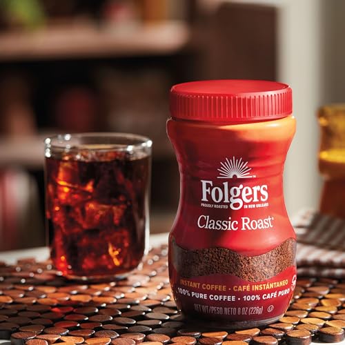 Folgers Classic Roast Instant Coffee - 12 oz Jar, 6-Pack