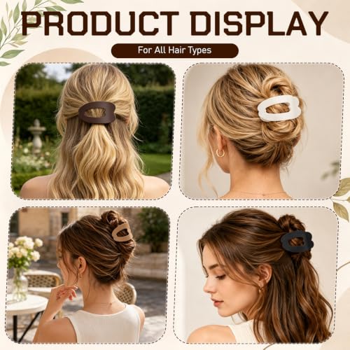 4-Pack Flat Duckbill Hair Clips, Non-Slip Matte Hair Claws for Women