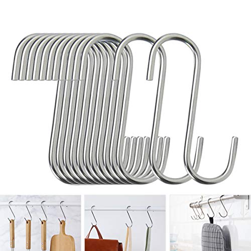 40-Pack Heavy Duty S Hooks - 2.75 Inch Stainless Steel for Kitchen & Home