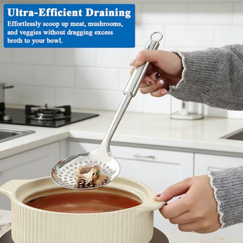 Berglander 2-Piece Stainless Steel Slotted Spoon and Skimmer Set, 13-Inch
