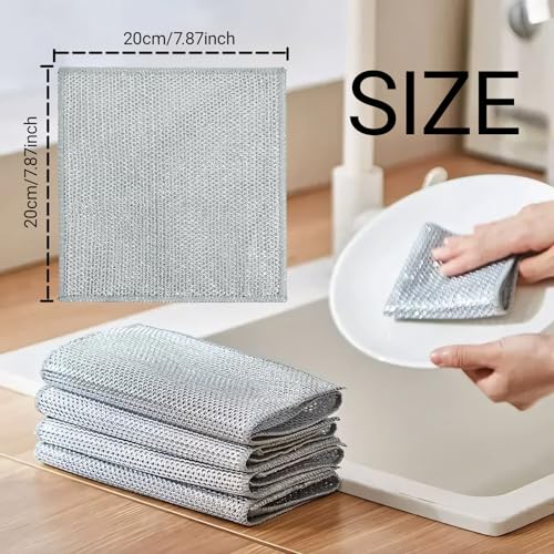 Non-Scratch Wire Dish Cloths - 10PCS Durable Multipurpose Rags