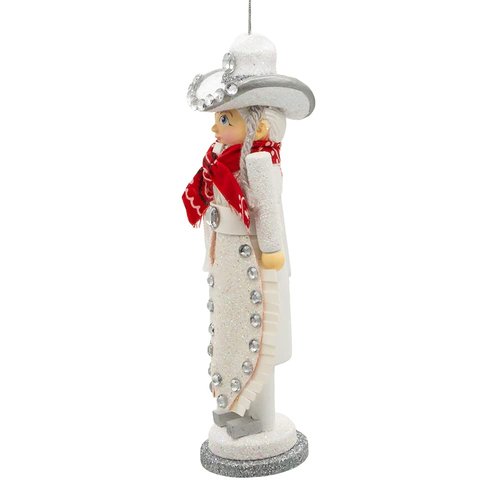 Kurt Adler 6-Inch Hollywood Rhinestone Cowgirl Nutcracker Ornament