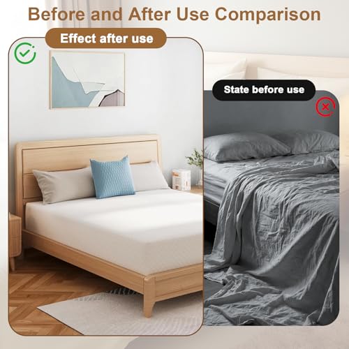 Adjustable Bed Sheet Straps with Anti-Slip Corner Clips - 4 Pack