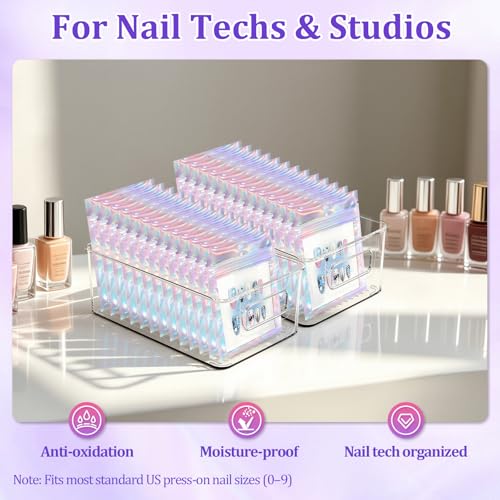 Raisetip Laser Bag-Starry Card 100 Pcs Press On Nail Packaging Bags with Anti-Fingerprint Dotting Pen