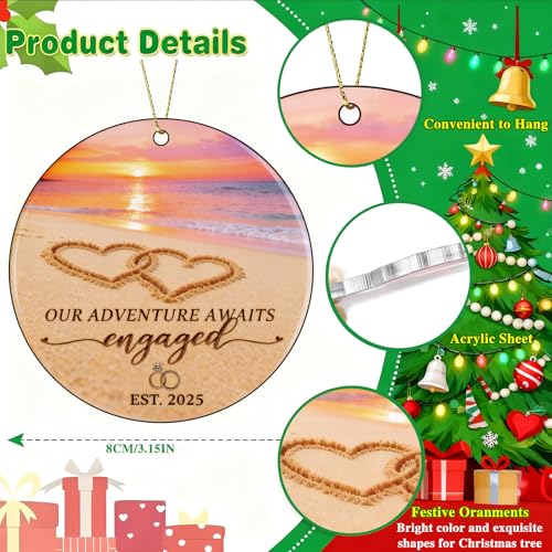 2025 Engagement Ornament for Couples - Our Adventure Awaits