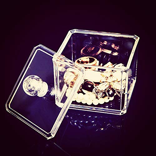 KW Collection Square Acrylic Cotton Swab & Makeup Organizer - Clear, 1 Pack