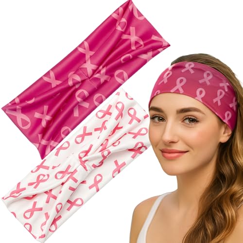 Breast Cancer Awareness Headbands Pink Ribbon Hair Accessories