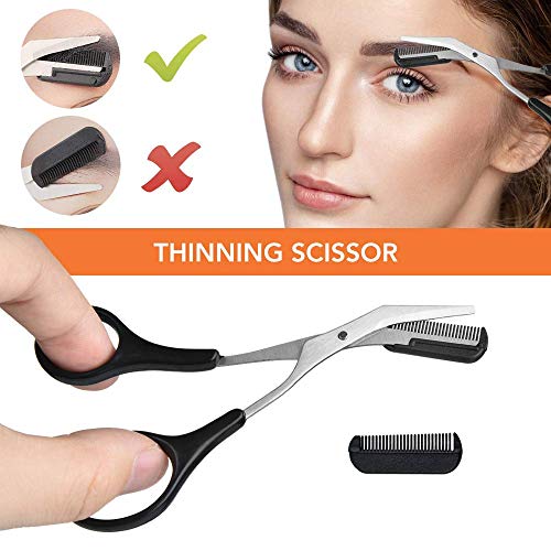 ZTRHYOO 11-in-1 Eyebrow Grooming Kit with Razors, Scissors and Tweezers