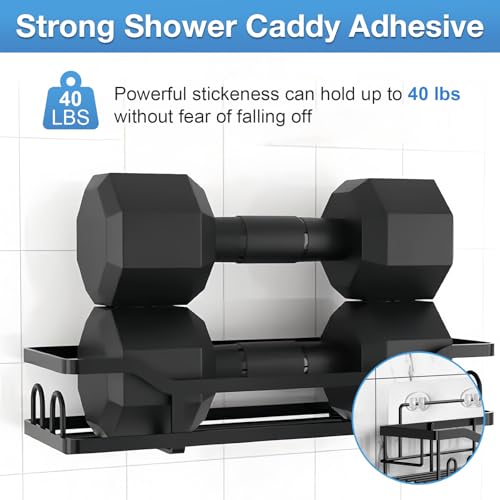 5 Pcs Shower Caddy Adhesive Replacement Hooks - Heavy Duty 40lb Capacity