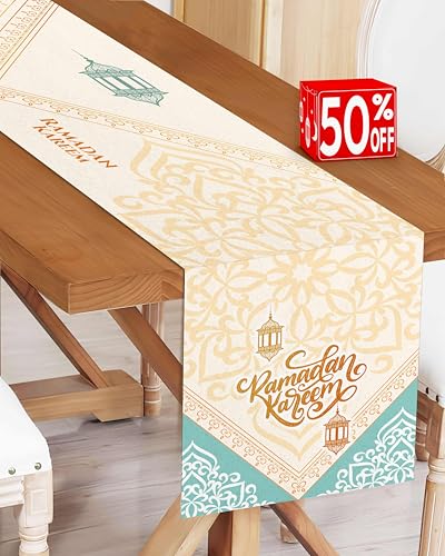 Ramadan Table Runner 70x13in | Velvet Ramadan Decor 2026