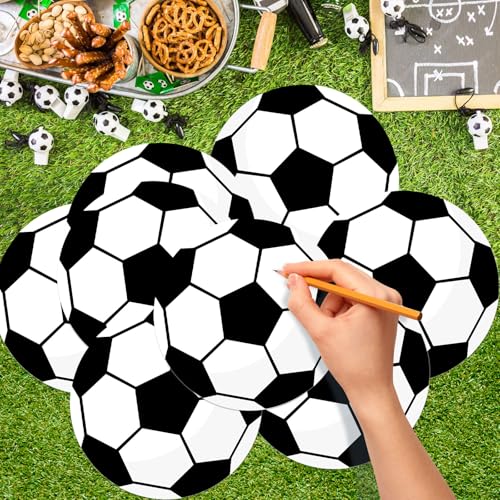 18 Pcs Soccer Party Cutouts - 7-inch Double-Sided Cardstock Soccer.18