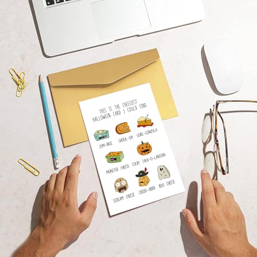 Funny Cheese Pun Halloween Greeting Card for Cheese Lovers