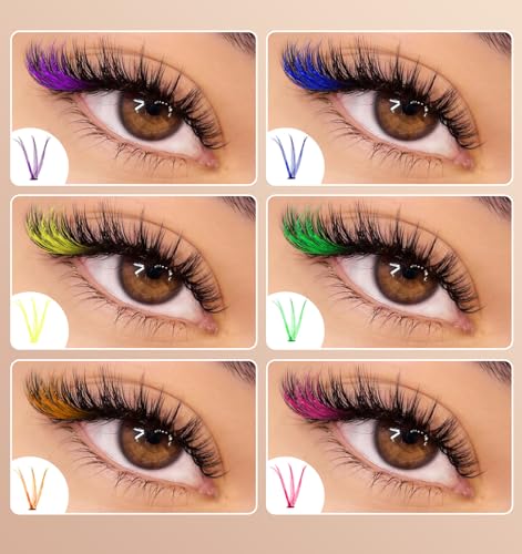 ValueBargain Colored Lash Clusters 120 Pcs Multi-Colored Silk Eyelashes