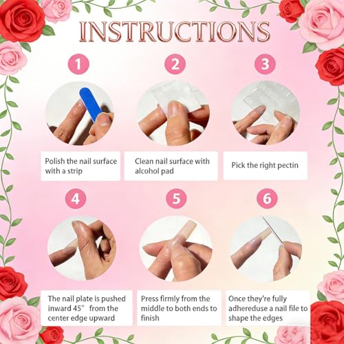 Grey Rose Press on Nails Long Coffin Floral Acrylic Fake Nails Set