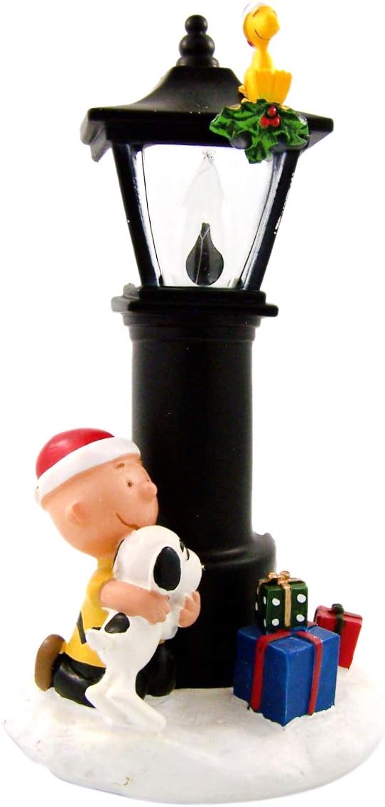 Roman | Charlie Brown & Snoopy Flicker Night Light - 8.25 Inch Decorative Lamp