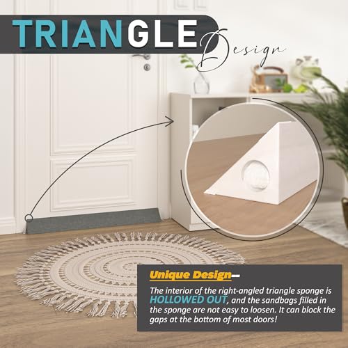 SYIPO Heavy Duty Weighted Door Draft Stopper, 35.4-Inch Brown Door Snake