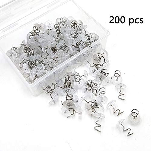 200 pcs Transparent Twist Pins for Bedskirts & Upholstery