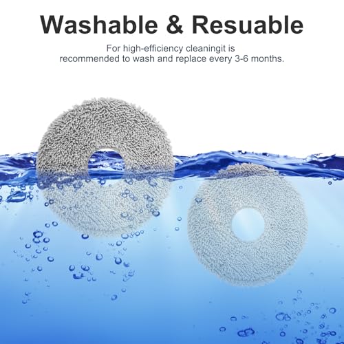 4 Pack Replacement Mop Pads for iRobot Roomba and Dreame Robot Vacuums