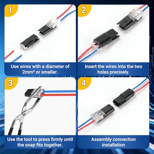 Chedin Low Voltage Connector Kit with Pliers - 40PCS 2 & 3 Pin Quick Disconnect