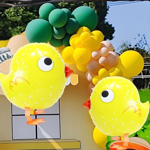 Enimapod 2pcs Yellow Walking Chicken Balloons, 16x18in