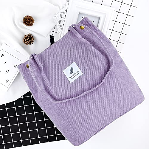 Ayieyill Corduroy Tote Bag for Women with Inner Pocket