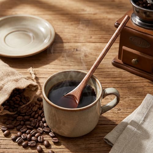 Premium 7.8 Inch Wooden Spoon Set - Versatile Mixing & Stirring