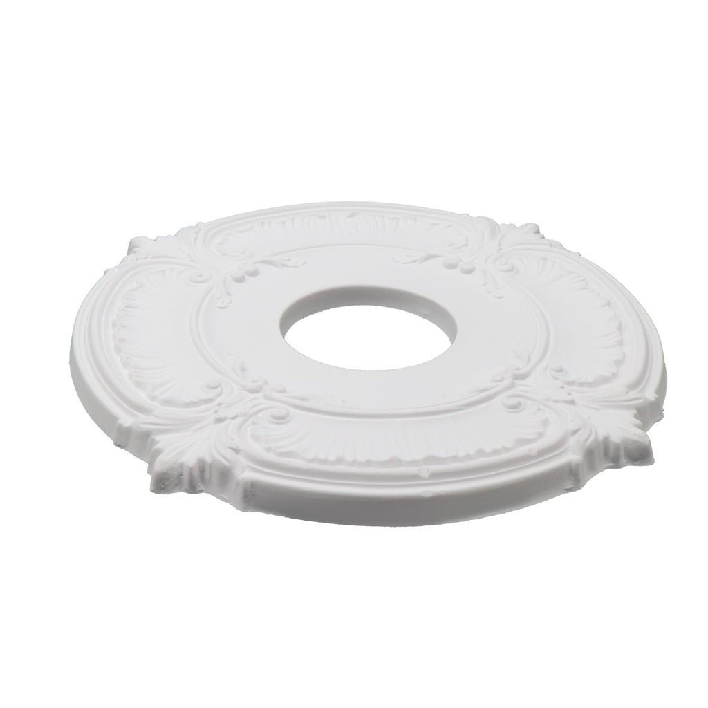 Wealrit 2 Pcs White PU Ceiling Medallions Decorative Home Lighting Ceiling Medallions Round Ceiling Fans Chandeliers Ceiling Medallion Ring for Light Fixtures 11.8" OD x 3.5" ID(Style 3)