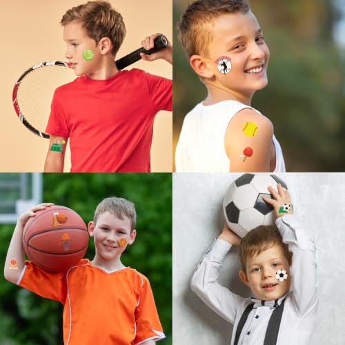 Ceiba Tree 100 Pcs Sports Temporary Tattoos Basketball Soccer Baseball