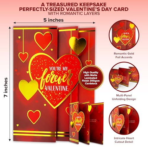 Gold Foil Valentine's Card for Husband - 5x7in Multi-Layered Design