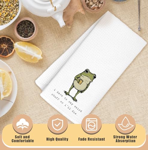 Funny Sarcastic Frog Kitchen Towels - 16x24 Inch Hand Towels