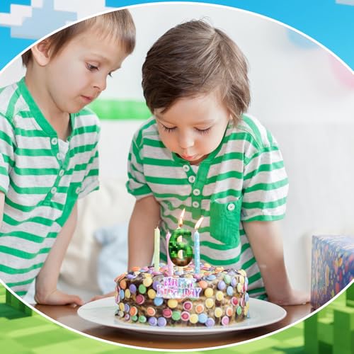Pixel Birthday Candle Number 6 - Fun Cake Party Decor